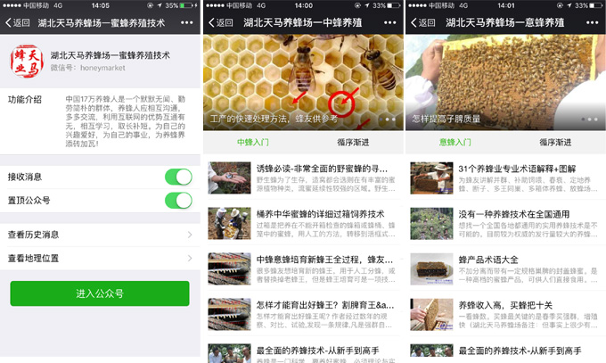 湖北天马养蜂场微信公众号